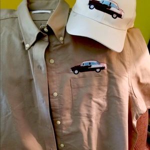 Brand new embroidered shirt and matching hat.